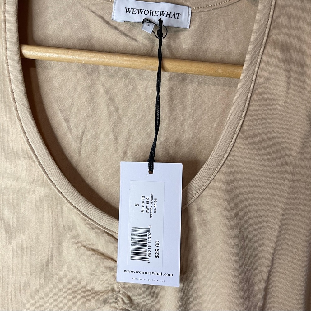 NWT WEWOREWHAT Cotton Ruched Tee‎ - Picture 7 of 11